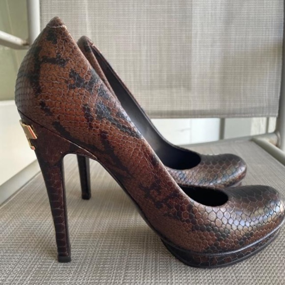 Tory Burch Jude-Amazon Snake Print Signature Pumps Heels EUC - Picture 5 of 12